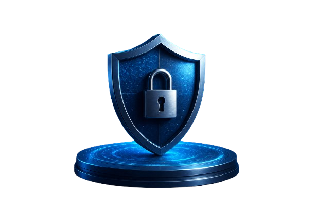 Secure shield and lock representing protected banking